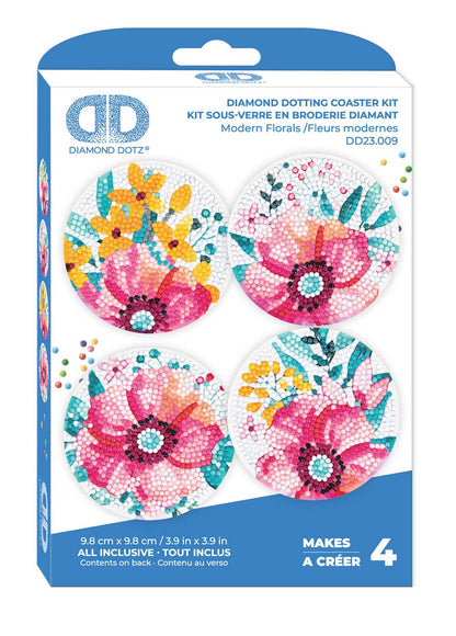 Modern Florals Coasters - Diamond Dotz Art Kit - Makes 4
