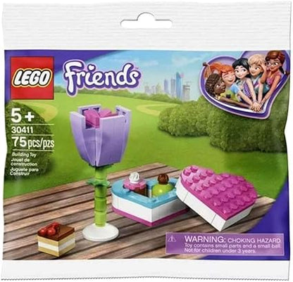 LEGO Friends packaging with toy set and city background
