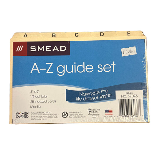 Smead A-Z guide set packaging on a white background