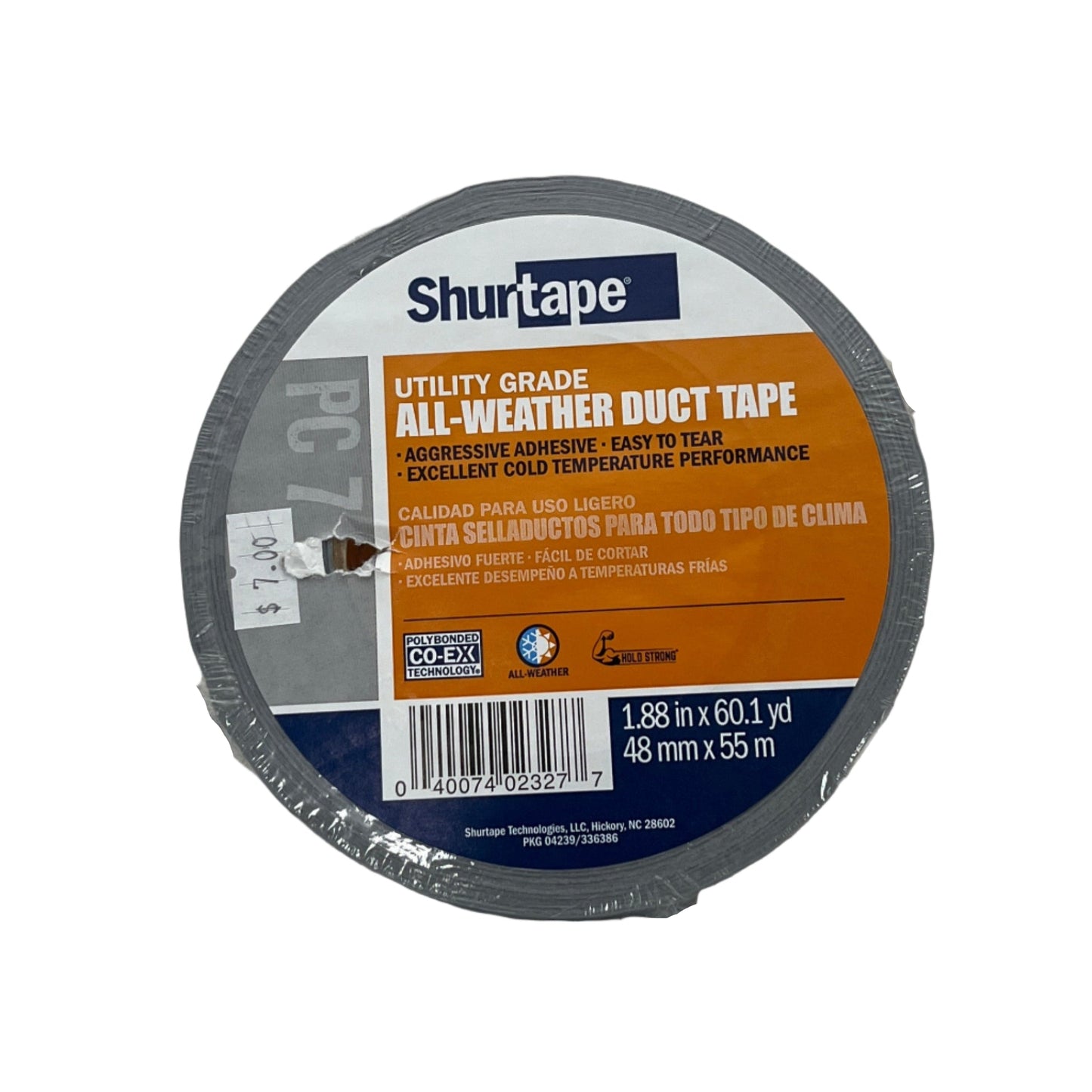 Shurtape all-weather duct tape on a white background