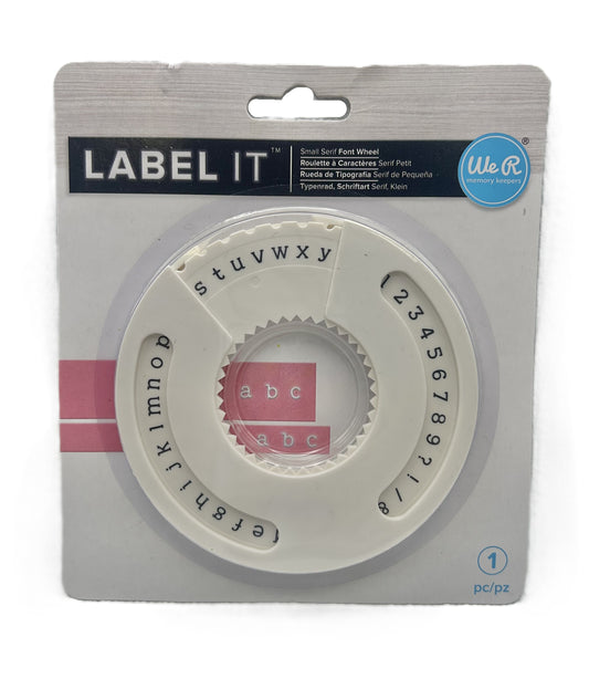 Labeling wheel with letters and numbers on packaging