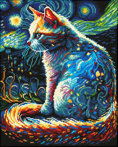 Diamond Dotz Art Kit Starry Night Cat - 16” x 20”