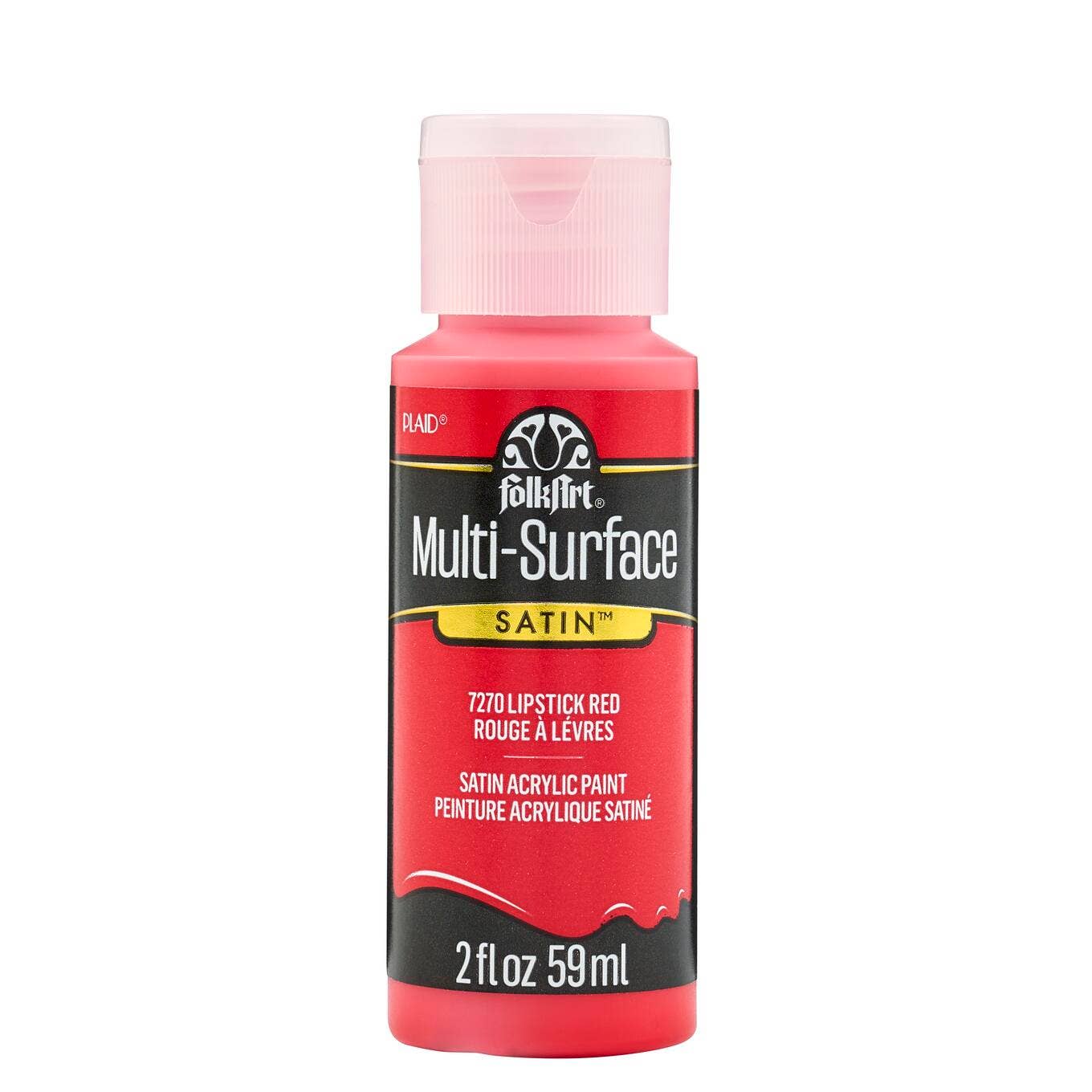 FolkArt Multi-Surface Satin Acrylic Paint 2 oz - 7270 Lipstick Red