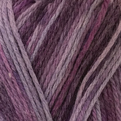 Close-up of purple and pink yarn strands
