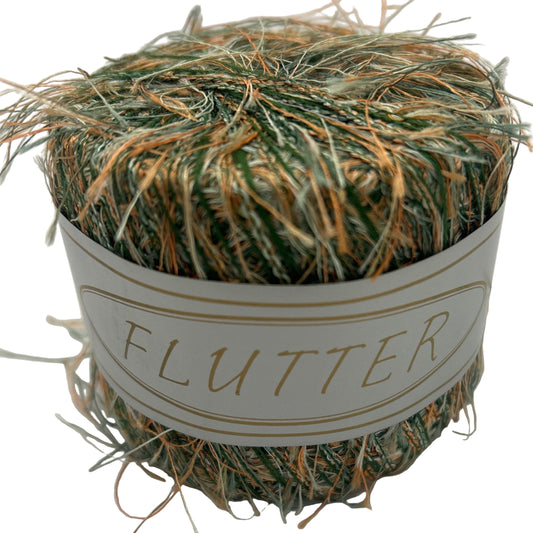 Yarn ball with 'FLUTTER' label on a white background