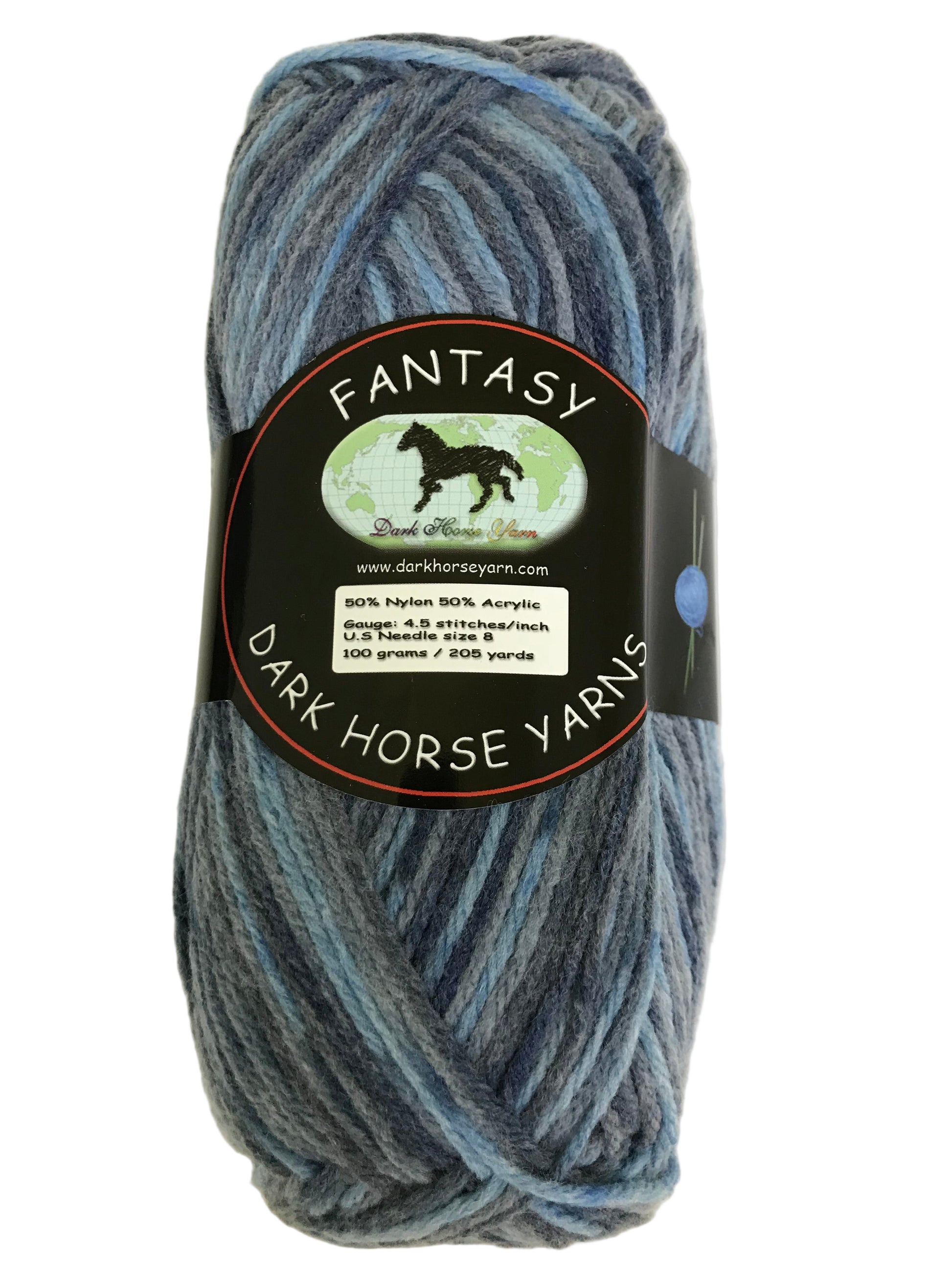 Ball of yarn with a label on a white background
