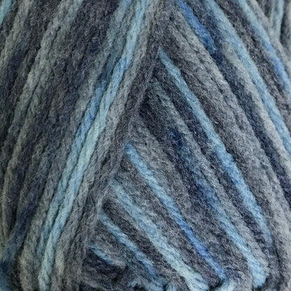 Blue striped yarn ball on a white background