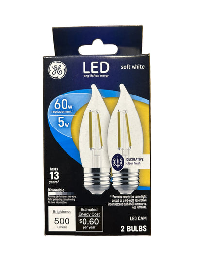 Ge LED Soft White 60W Medium Base - 2pk Light Bulbs