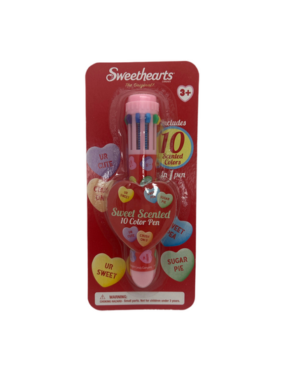Sweethearts 10-color pen with scented markers on a red packaging