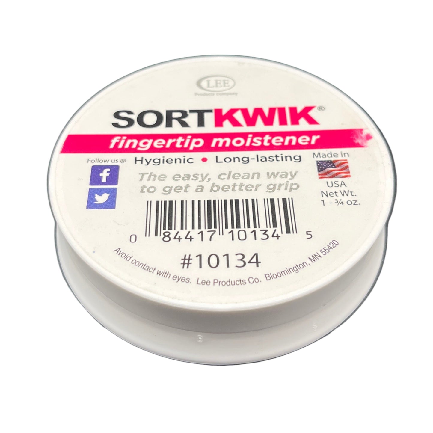 Sortkwik fingertip moisturizer container on a white background