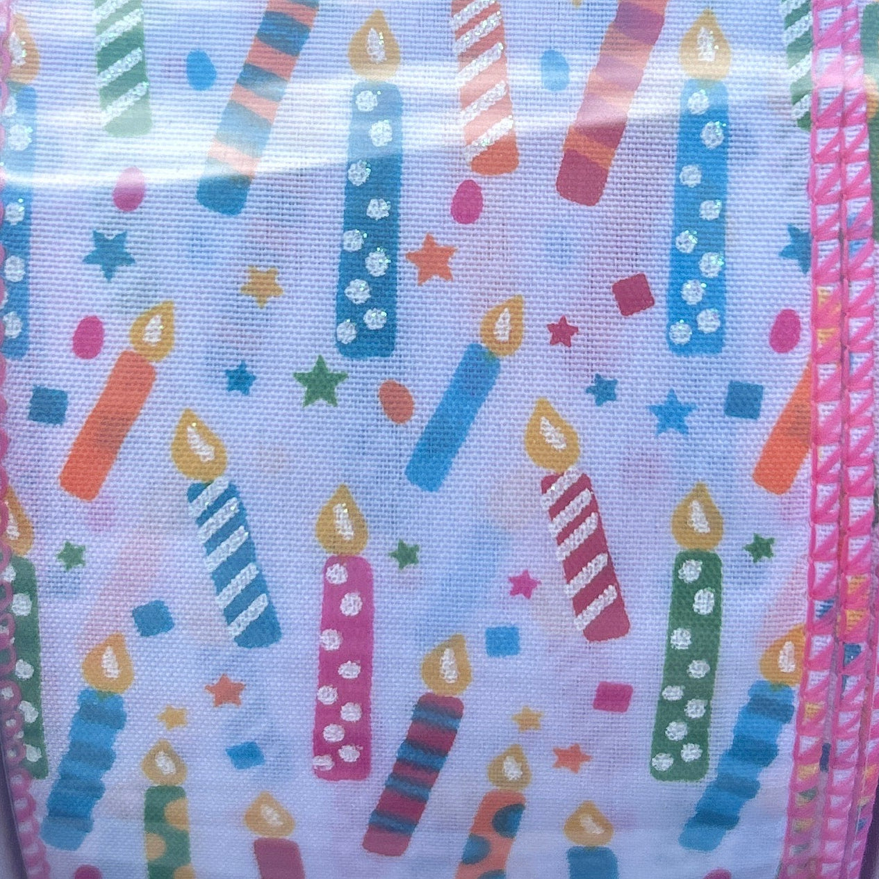 Birthday Candle - 2.5" Wire-Edged Ribbon 50 yd Roll