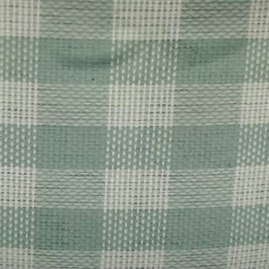 Close-up of green and white checkered fabric pattern