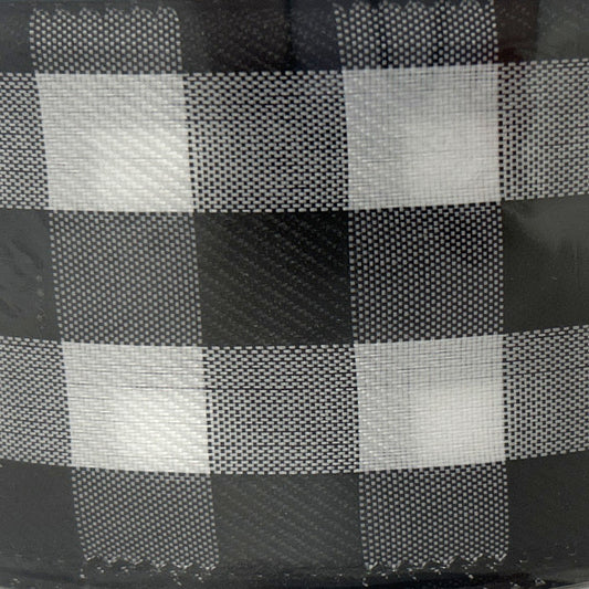 Black White Buffalo Print - 2.5” x 50 yds - Wire Edged Premium Ribbon