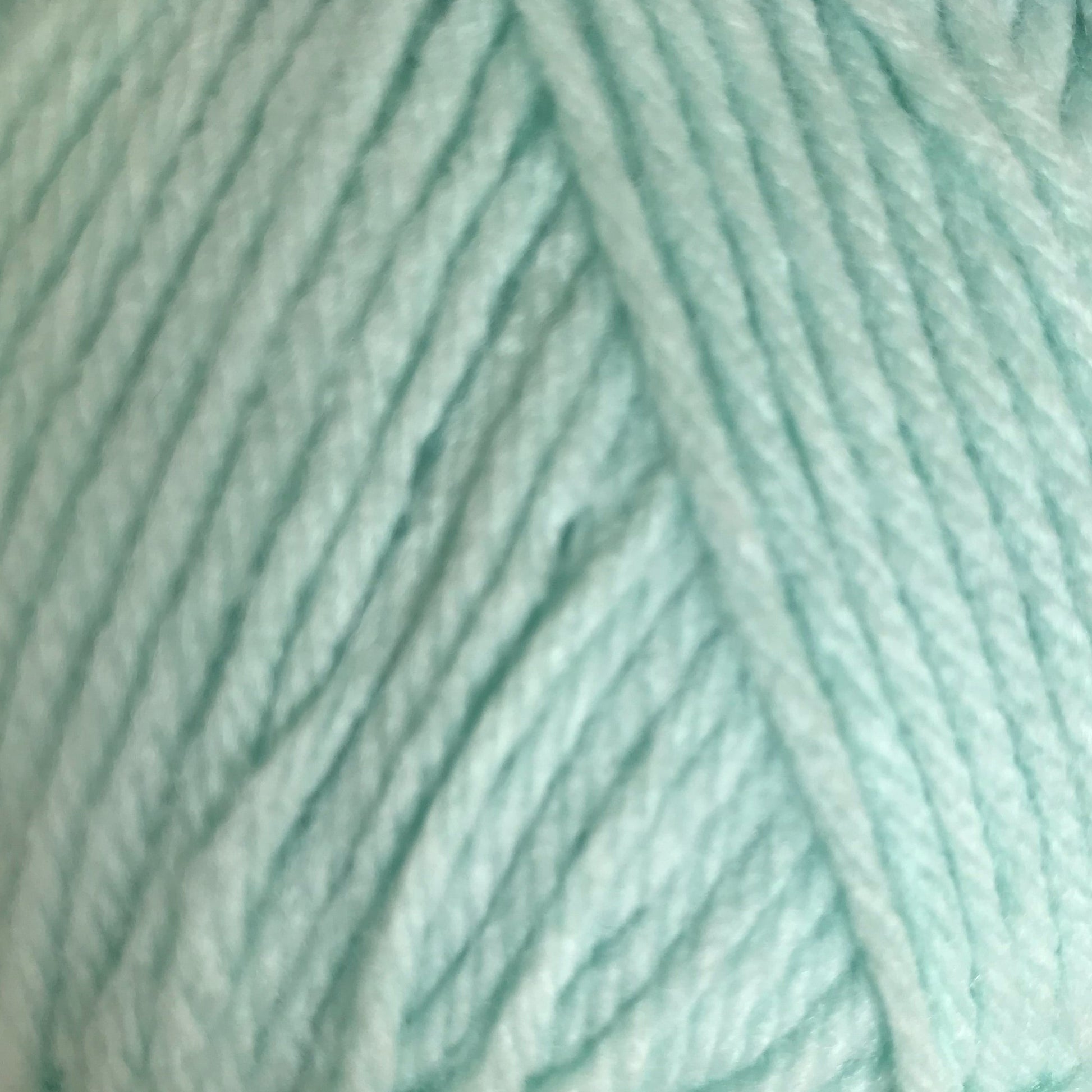 Close-up of light blue yarn with a subtle pattern