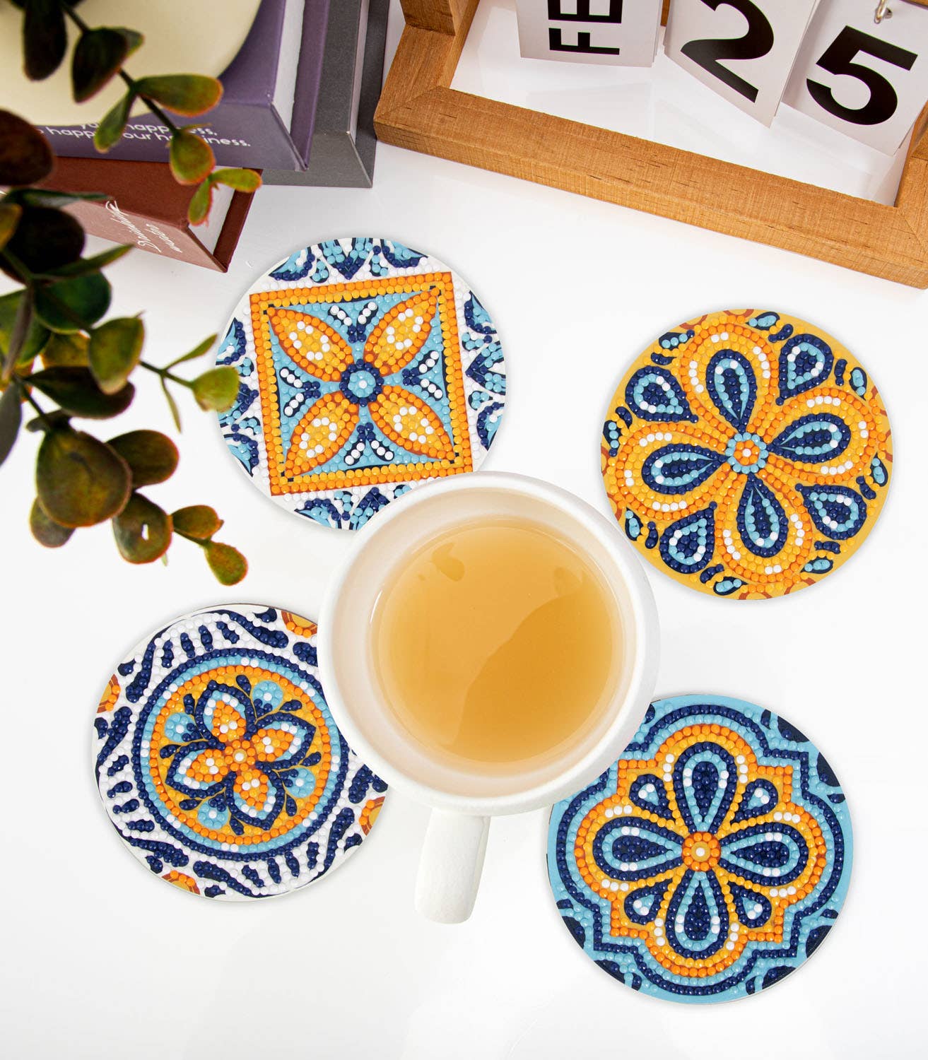 Portuguese Tiles Coasters - Diamond Dotz Art Kit - Makes 4
