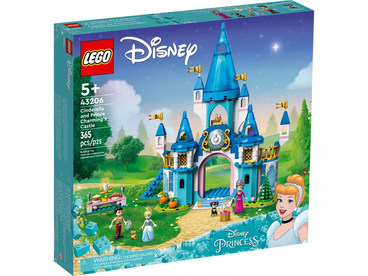 Lego Disney Cinderella and Prince Charming's Castle # 43206 Set - 365 pcs - NIB Retired