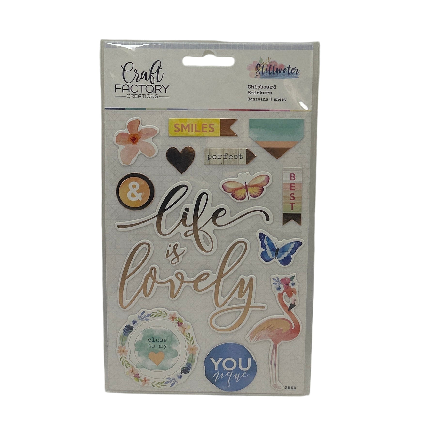 Pack of stickers with decorative designs on a white surface