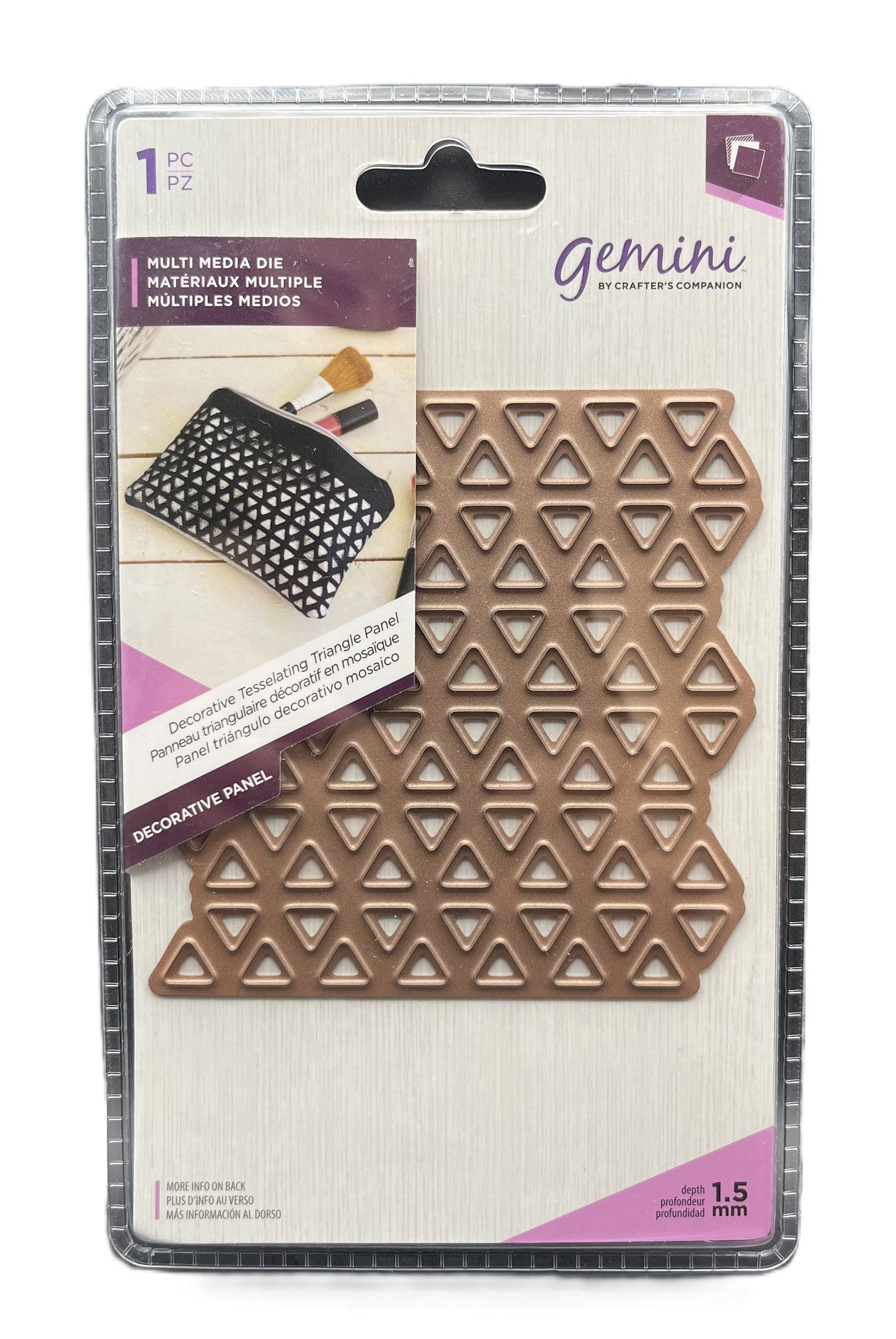 Decorative paper punch with geometric pattern on packaging