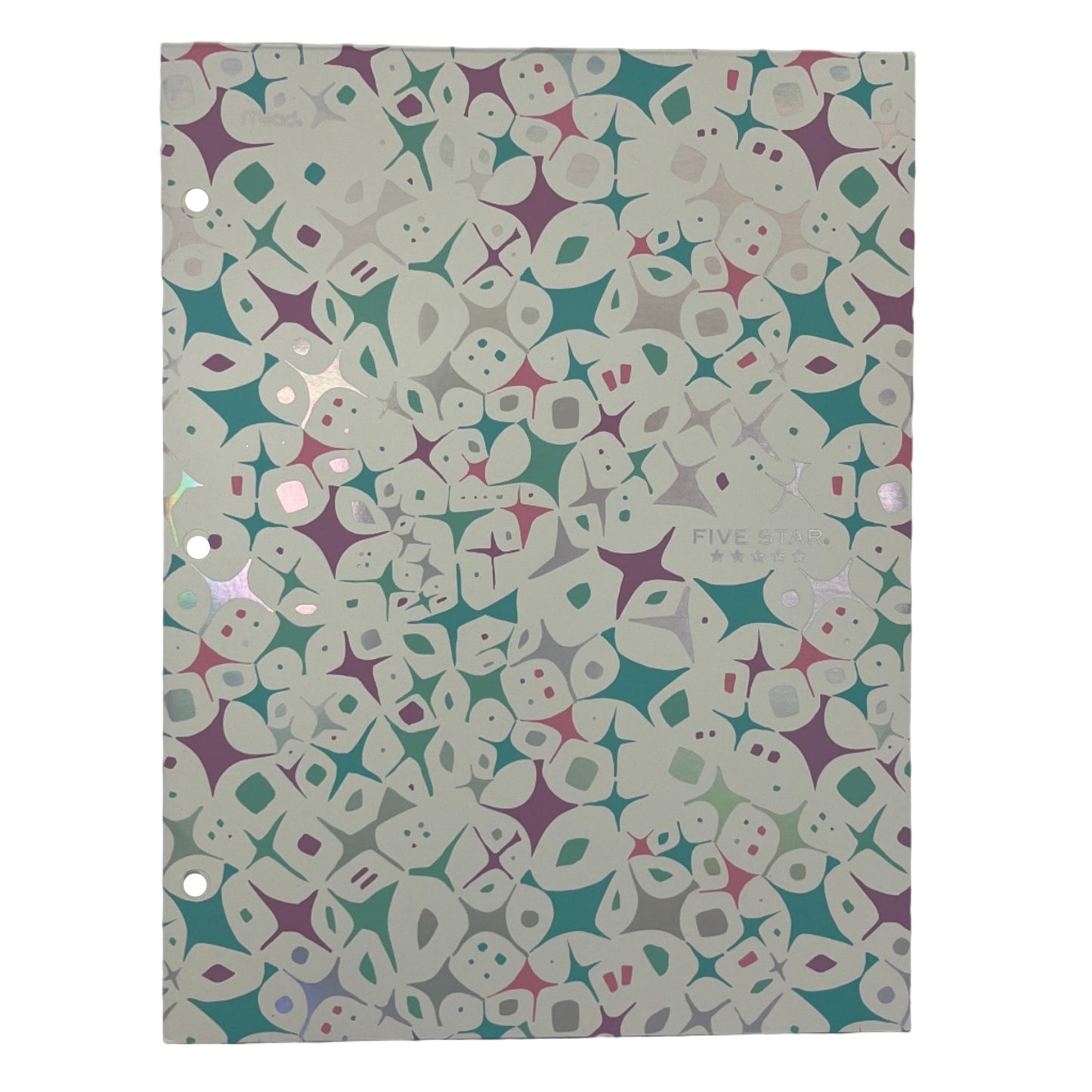 Patterned paper with geometric design on a plain background