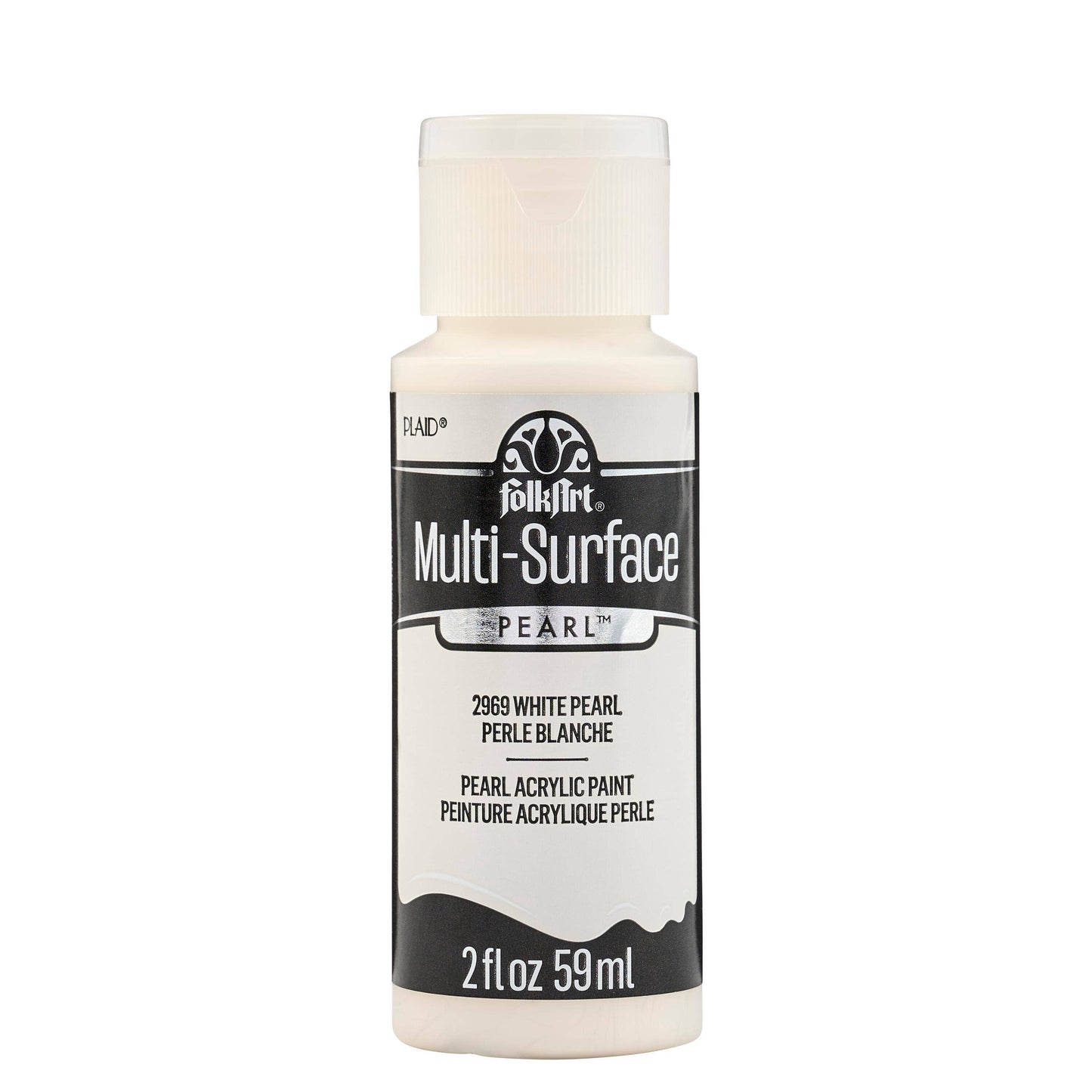 FolkArt Multi-Surface Pearl Paint - 2969 Pearl White 2oz