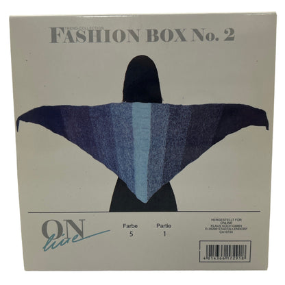 Fashion box labeled 'Fashion Box No. 2' with a blue garment on a white background