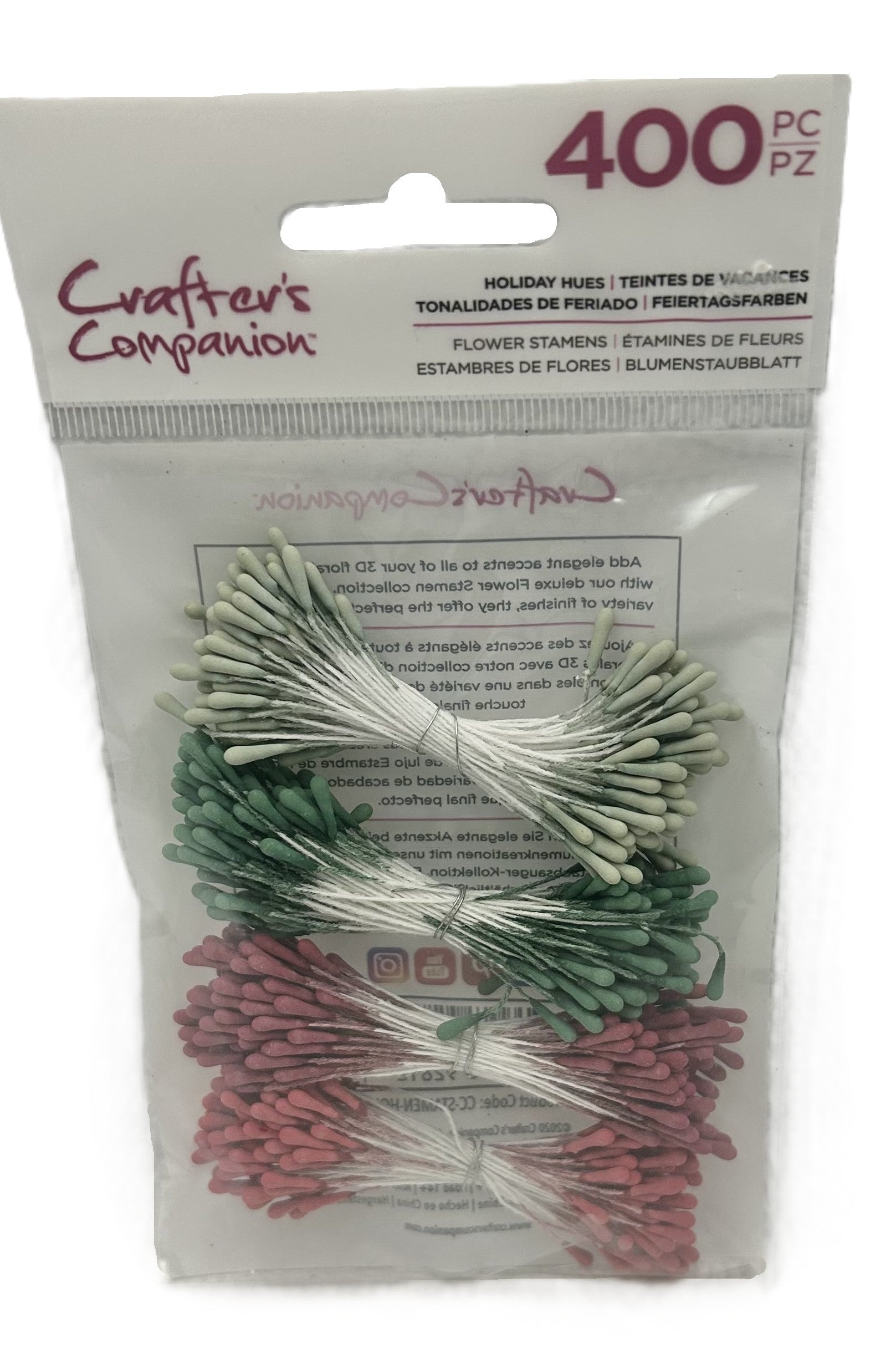 Package of flower stamens with 'Crafters Companion' branding on a white background