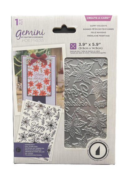 Card making kit with stamp and card on packaging