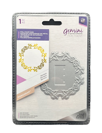 Foil stamp die set in packaging with 'Gemini' branding on a white background