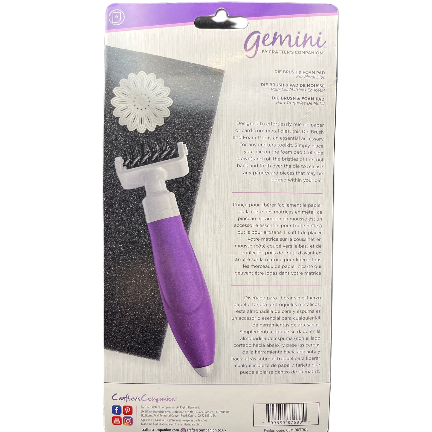 Gemini brand die brush and foam pad for metal dies.