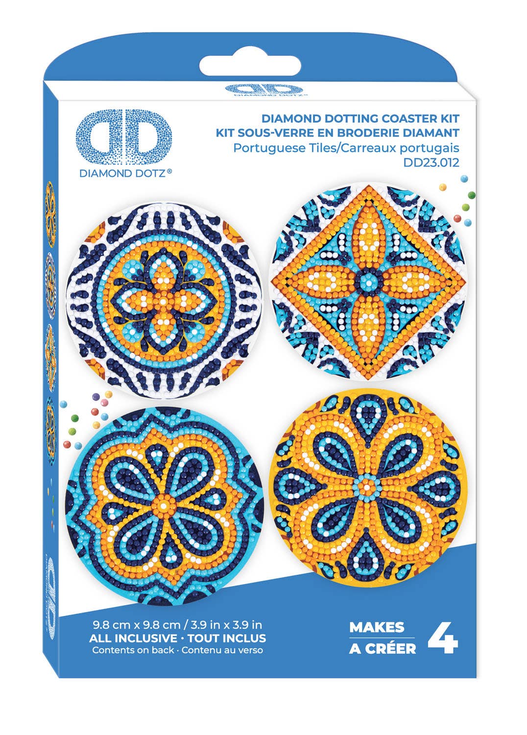Portuguese Tiles Coasters - Diamond Dotz Art Kit - Makes 4