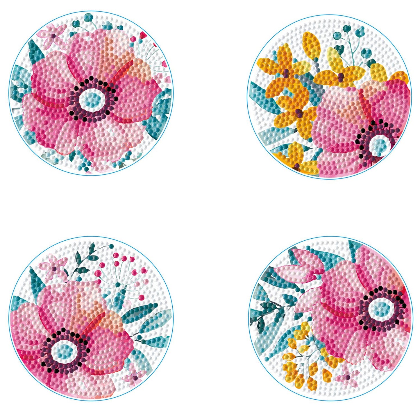 Modern Florals Coasters - Diamond Dotz Art Kit - Makes 4
