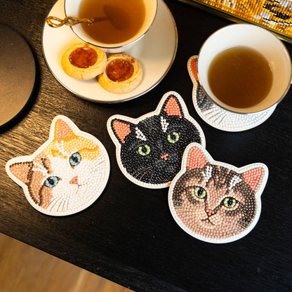 Cats Coasters - Diamond Dotz Art Kit - Makes 4