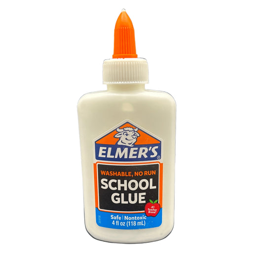 Bottle of Elmer's School Glue on a white background