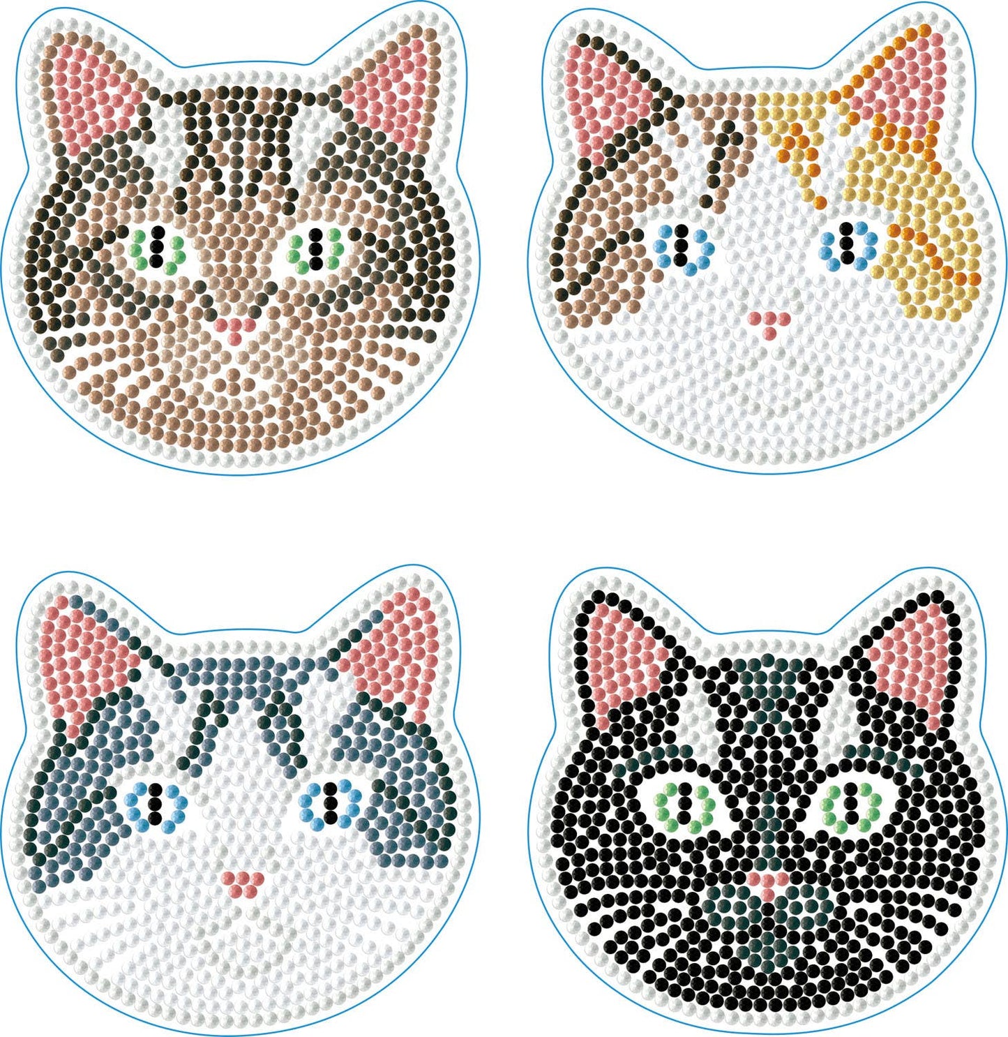 Cats Coasters - Diamond Dotz Art Kit - Makes 4