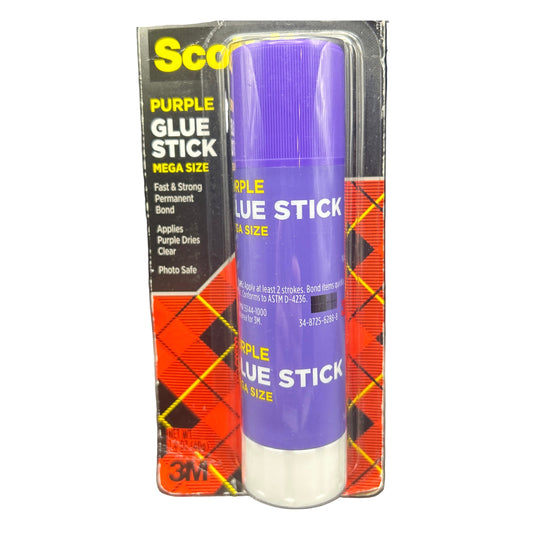 Purple glue stick with packaging on a white background
