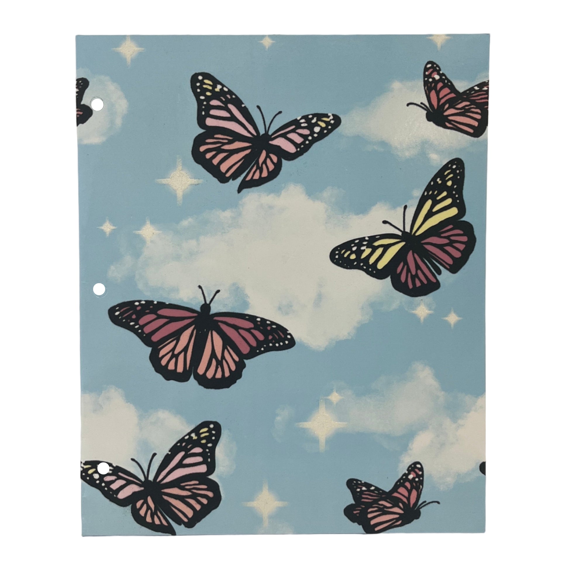 Card with butterfly design on a blue background