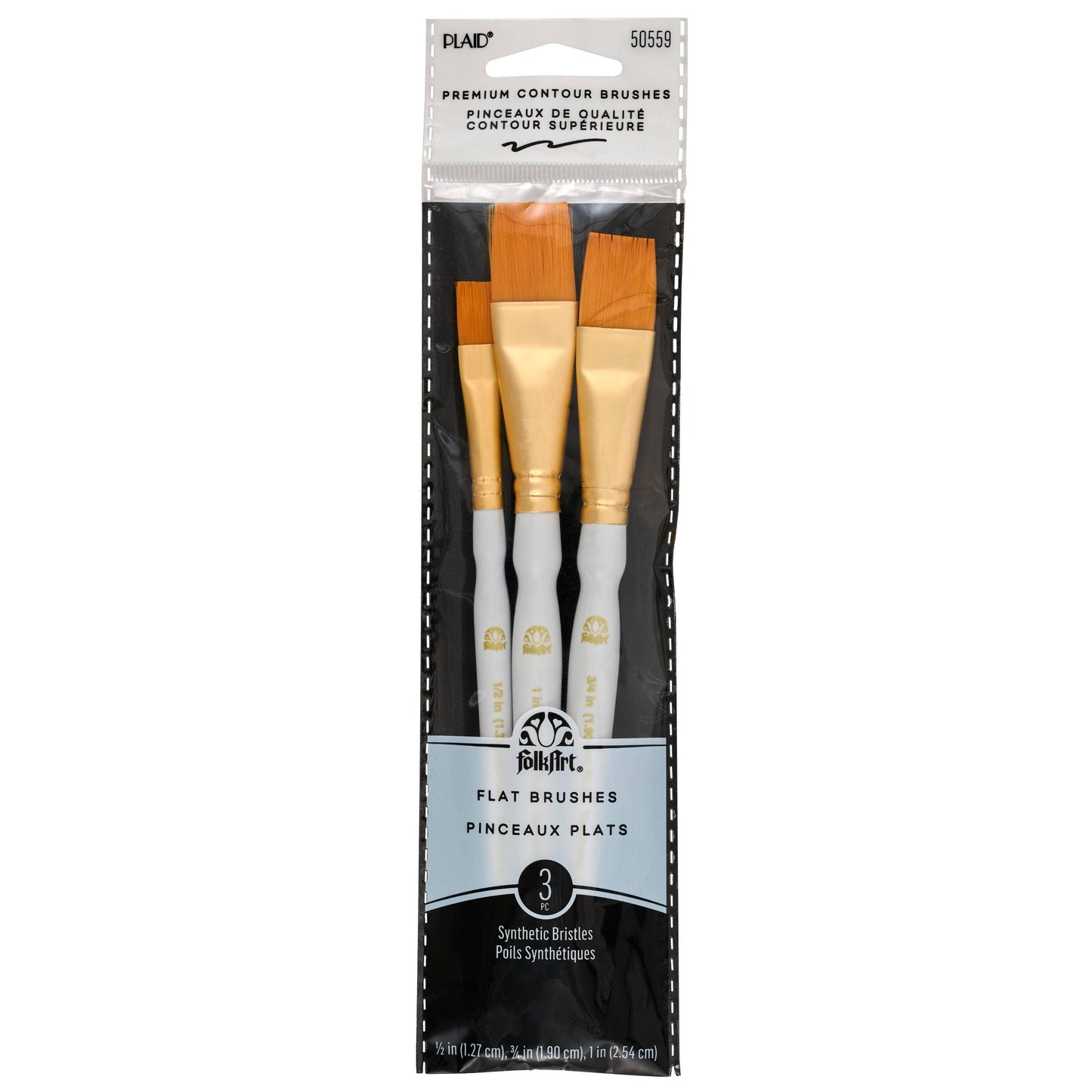 FolkArt ® Gold Taklon Brush Set, 3-Piece