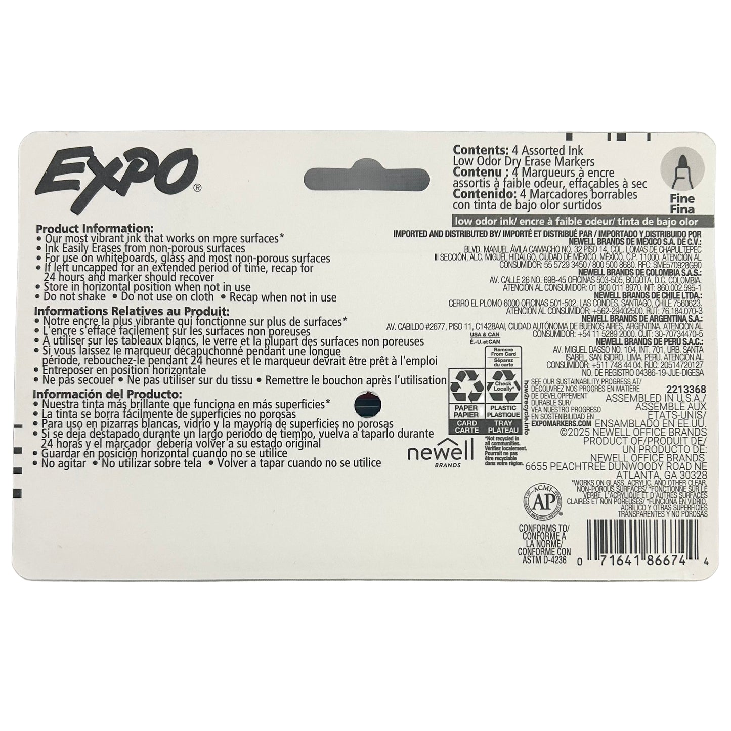 Expo brand marker packaging with label on a gray background