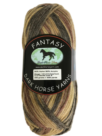 Ball of yarn with a 'Dark Horse Yarns' label on a white background