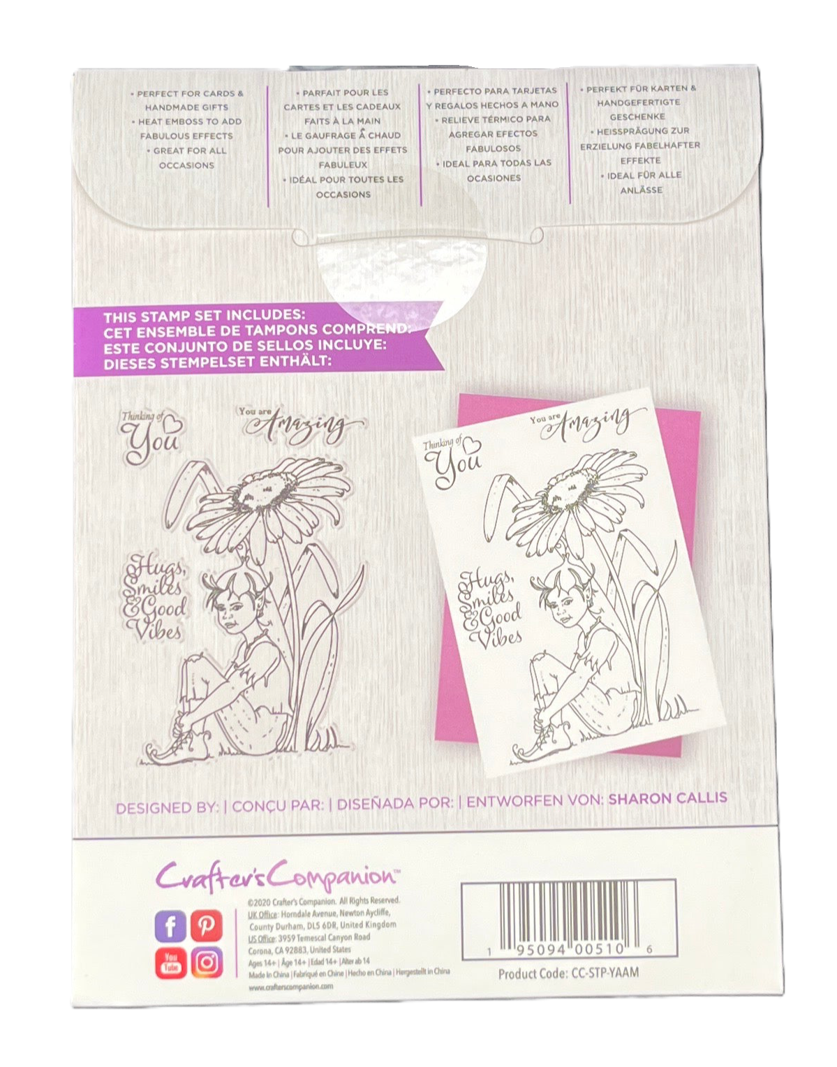 Crafters Companion stamp set packaging with floral design and text