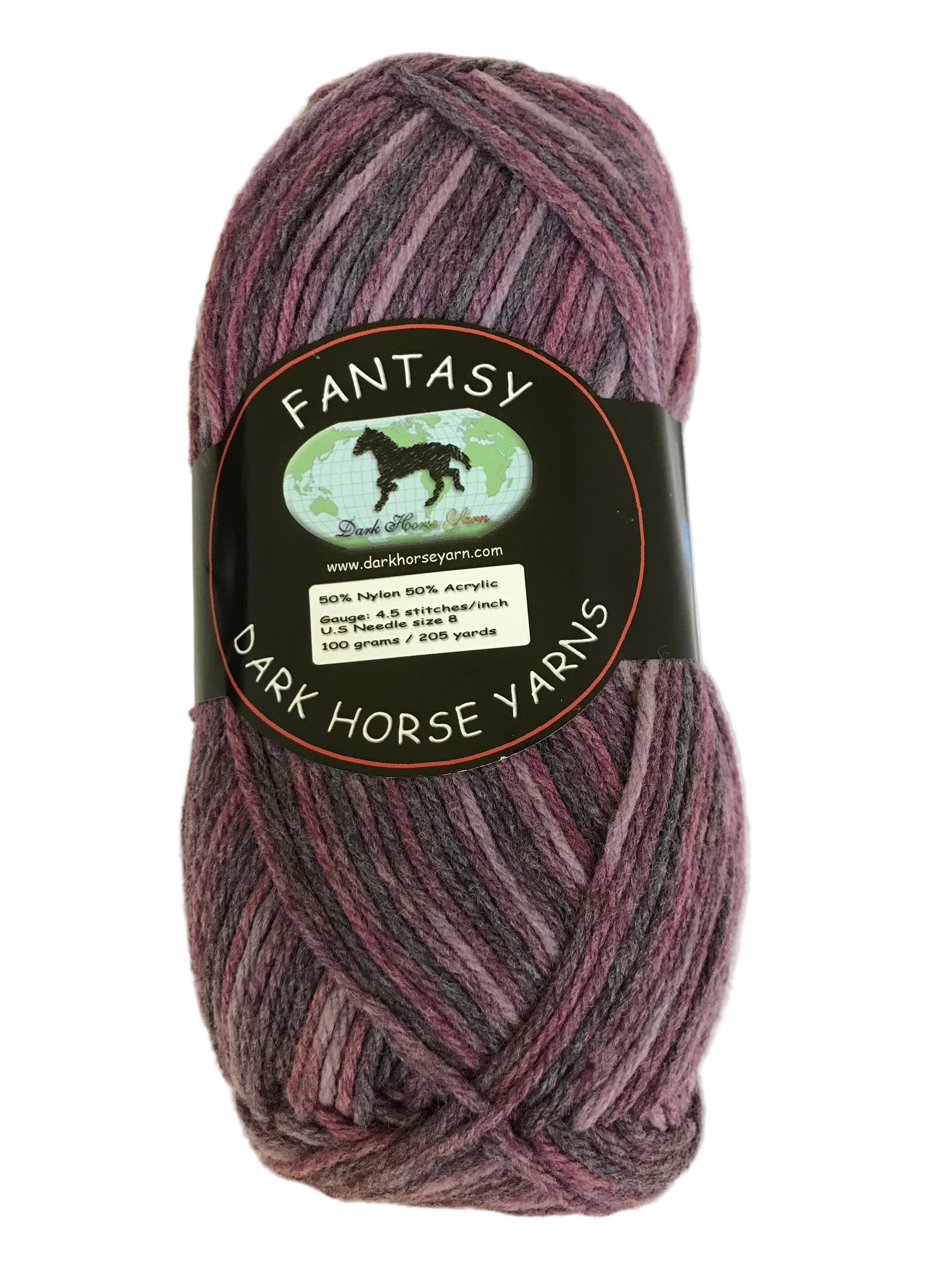 Ball of yarn with a label on a white background