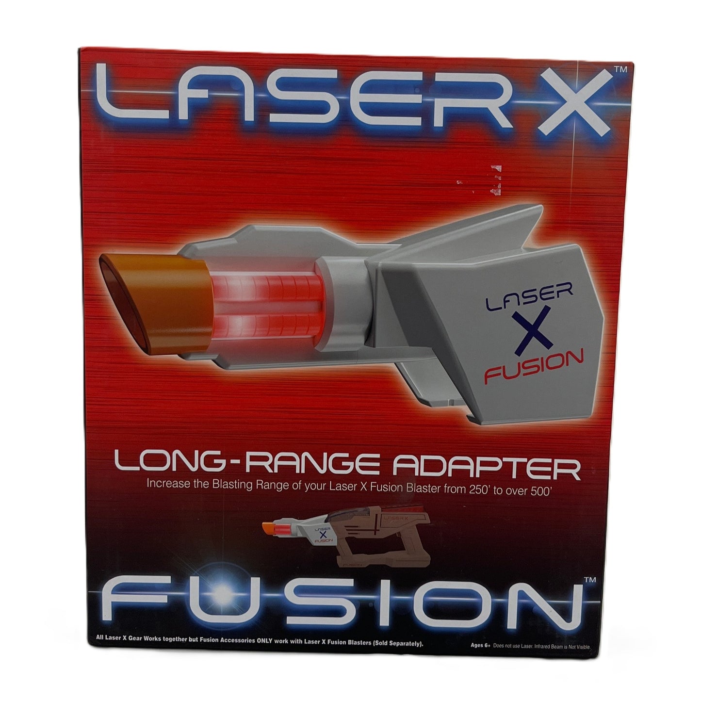 Box of Laser X Fusion long-range adapter on a white background