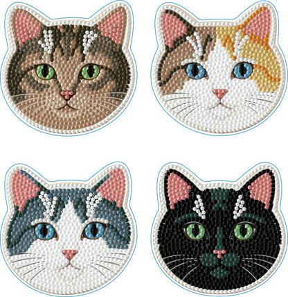 Cats Coasters - Diamond Dotz Art Kit - Makes 4