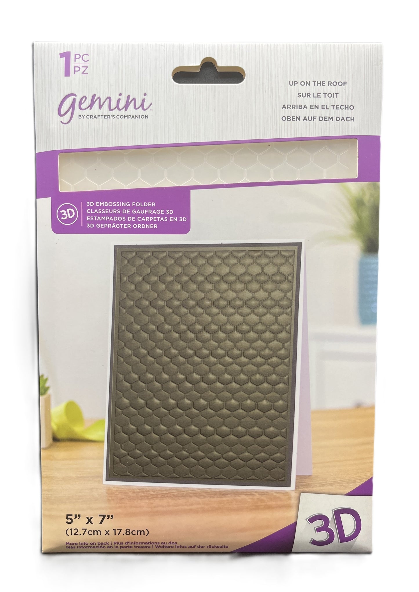 Packaging of a 3D embossed folder with a textured surface, featuring the brand 'Gemini'.