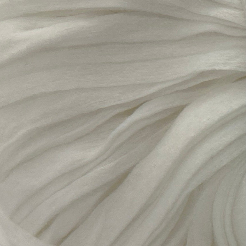 Close-up of white yarn strands