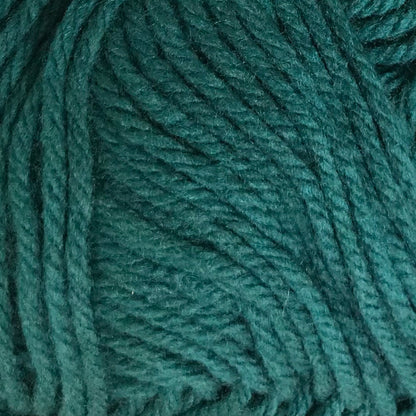 Close-up of teal yarn with visible texture