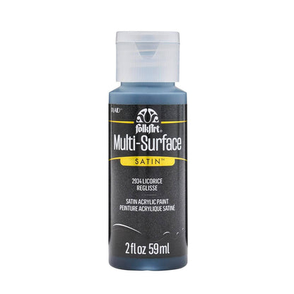FolkArt Multi-Surface Satin Acrylic Paint 2 oz - 2934 Licorice