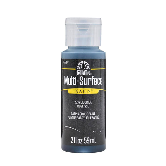 FolkArt Multi-Surface Satin Acrylic Paint 2 oz - 2934 Licorice