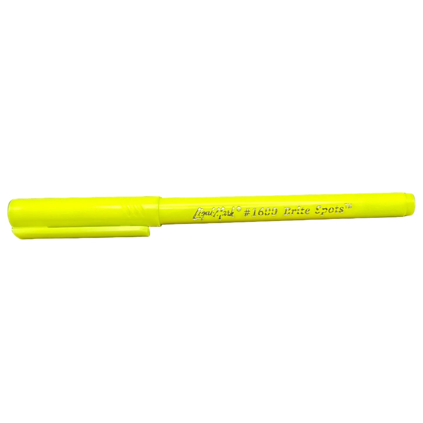 Yellow highlighter pen on a white background
