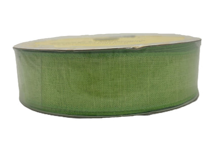 Green ribbon on a white background